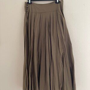 ANTHROPOLOGIE Fei Army Green Full Cotton Skirt: NWOT! Size 2 (Retailed for $148)
